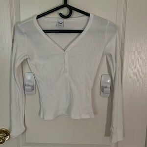 Tna (aritzia) ribbed button down long sleeve size XS